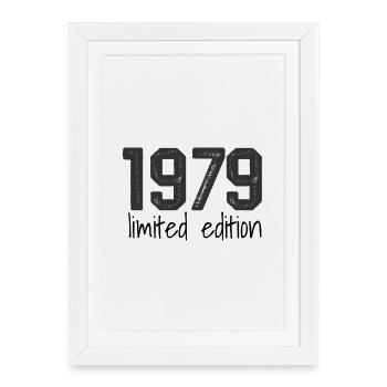 1979 Limited Edition Retro Geburtstag Jahrgang Des - Gerahmtes Poster (27 × 37 cm) - Weiß - Vorne