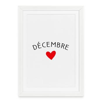 Future maman Décembre – Bébé en route ❤️ - Affiche encadrée (27 × 37 cm) - blanc - Devant