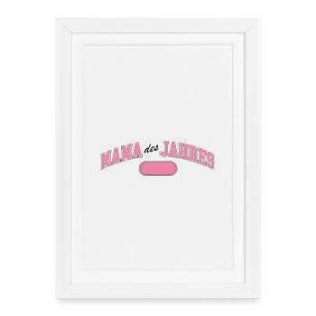 Maman de l’année – Prix rose - Affiche encadrée (27 × 37 cm) - blanc - Devant