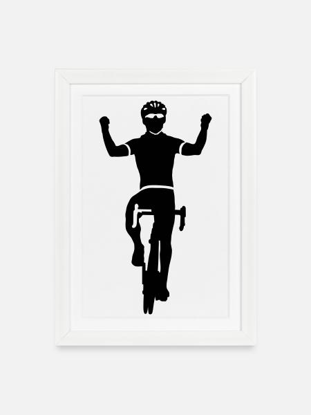 Rennrad - Gerahmtes Poster (27 × 37 cm) - Weiß