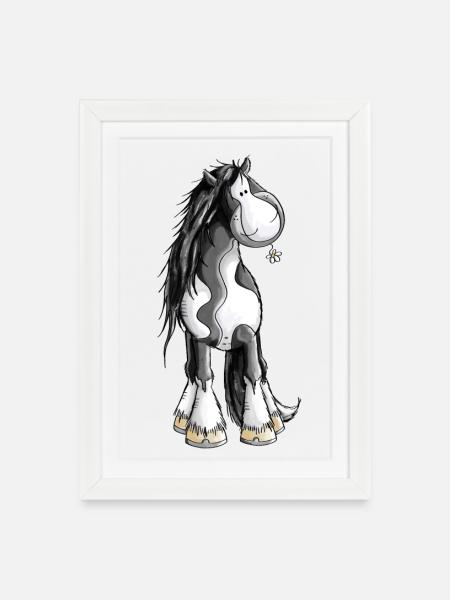 Tinker mit Blümchen - Gerahmtes Poster (27 × 37 cm) - Weiß