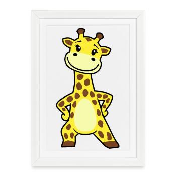 Girafe - Affiche encadrée (27 × 37 cm) - blanc - Devant
