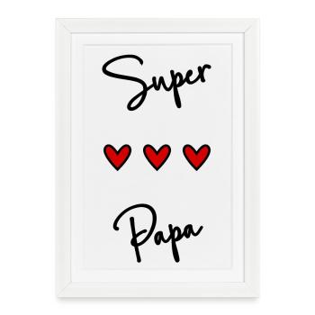 DAD. FATHER'S DAY. HAPPY FATHER'S DAY. HAPPY BIRTHDAY. - Framed poster (27 × 37 cm) - white - Front