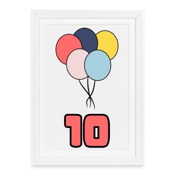 10. 10 YEARS. 10th ANNIVERSARY. 10 YEAR ANNIVERSARY. - Framed poster (27 × 37 cm) - white - Front