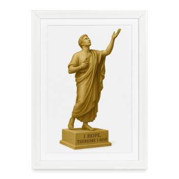 Majestic God Statue with Hope Motif - Framed poster (27 × 37 cm) - white - Front