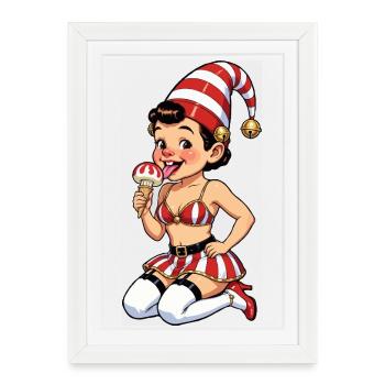 Kabouter meisje met ijsje - Framed poster (27 × 37 cm) - white - Front