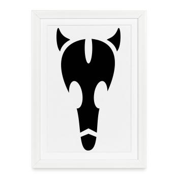 Crâne de taureau extraterrestre - Affiche encadrée (27 × 37 cm) - blanc - Devant