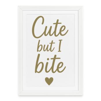 Sweet saying for women I bite sweet ladies - Framed poster (27 × 37 cm) - white - Front