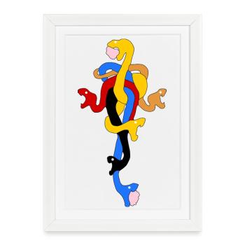 Snake Bow in Stylized Colors - Framed poster (27 × 37 cm) - white - Front