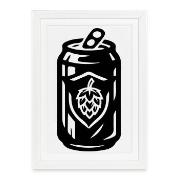 Can of beer - Framed poster (27 × 37 cm) - white - Front