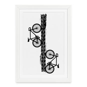 Radfahren Fahrrad Sport Radfahren Radfahrer - Gerahmtes Poster (27 × 37 cm) - Weiß - Vorne