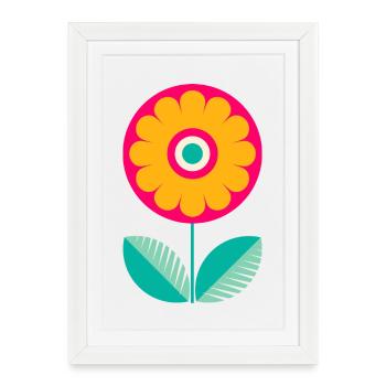 Cute Colorful Flower - Framed poster (27 × 37 cm) - white - Front