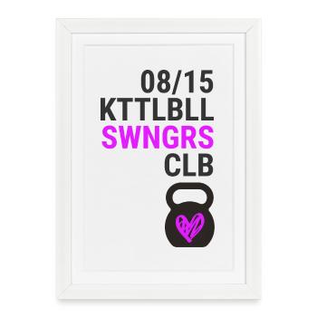 Kettlebell Heart Swingers 15/08 - Affiche encadrée (27 × 37 cm) - blanc - Devant
