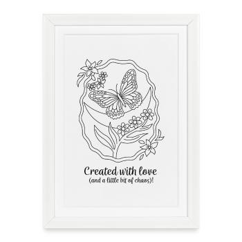 Created With Love – Butterfly & Chaos - Framed poster (27 × 37 cm) - white - Front