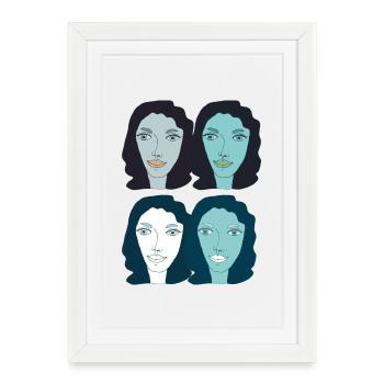 lady art pop - Framed poster (27 × 37 cm) - white - Front