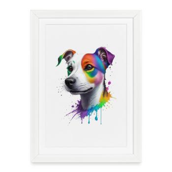 Jack Russell Terrier - Affiche encadrée (27 × 37 cm) - blanc - Devant