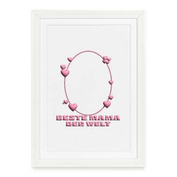Best Mom in the World – Heart Frame - Framed poster (27 × 37 cm) - white - Front