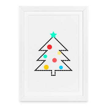 CHRISTMAS. MERRY CHRISTMAS. MERRY CHRISTMAS. NEW YEAR’S DAY - Framed poster (27 × 37 cm) - white - Front