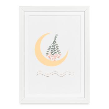 Guirlandes suspendues Moonblossoms - Affiche encadrée (27 × 37 cm) - blanc - Devant
