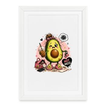 Kawaii Avocado Hot Mess - Framed poster (27 × 37 cm) - white - Front