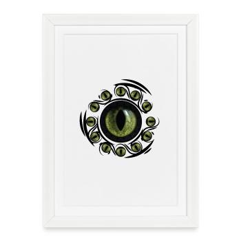 Œil vert cyclique circulaire - Affiche encadrée (27 × 37 cm) - blanc - Devant