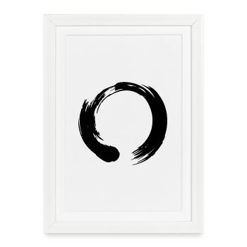 Enso cercle zen - Affiche encadrée (27 × 37 cm) - blanc - Devant