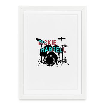 Dickie Harrell Neon Distressed - Framed poster (27 × 37 cm) - white - Front