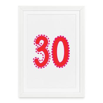 30. 30 JAHRE. 30. JAHRESTAG. 30-JÄHRIGES JUBILÄUM. - Gerahmtes Poster (27 × 37 cm) - Weiß - Vorne