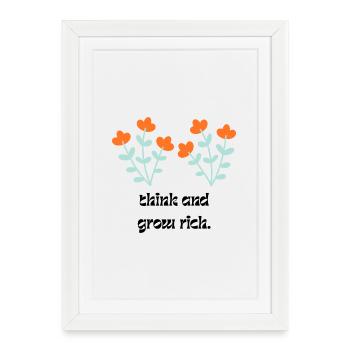 Réfléchis et deviens riche - Affiche encadrée (27 × 37 cm) - blanc - Devant