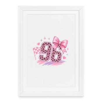Paillettes Léopard Rose 96 - Affiche encadrée (27 × 37 cm) - blanc - Devant