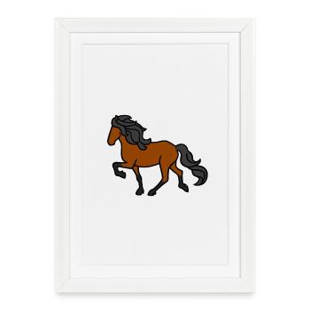 Icelandic horse, browner, lighter - Framed poster (27 × 37 cm) - white - Front