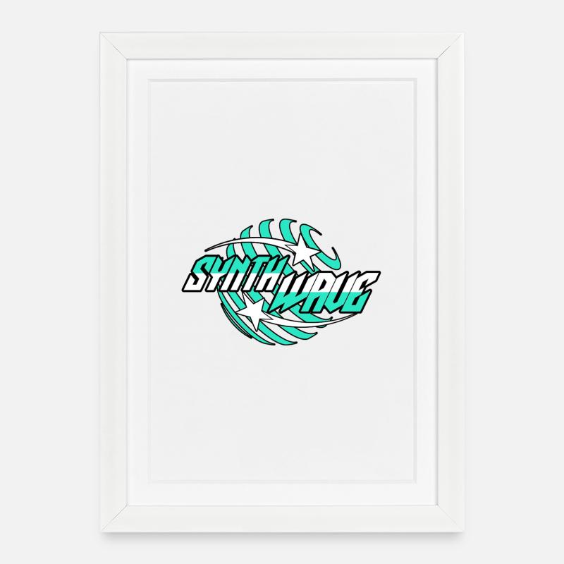 Synth Wave Synthesizer - Framed poster (27 × 37 cm) - white