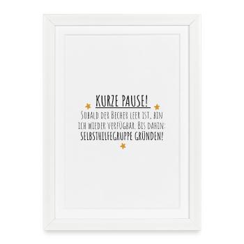 Kurze Pause - Gerahmtes Poster (27 × 37 cm) - Weiß - Vorne