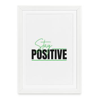 Reste positif : Design typographique - Affiche encadrée (27 × 37 cm) - blanc - Devant