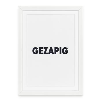 Paresseux – Humeur détendue flamande - Affiche encadrée (27 × 37 cm) - blanc - Devant