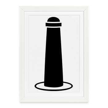 Straßenpoller - Gerahmtes Poster (27 × 37 cm) - Weiß - Vorne