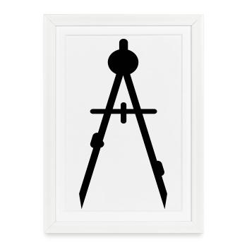 Cercles - Affiche encadrée (27 × 37 cm) - blanc - Devant