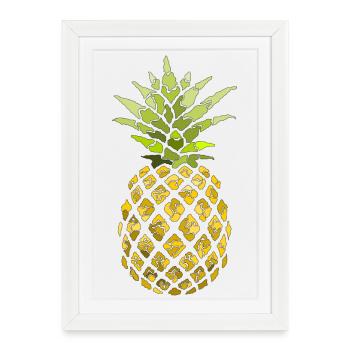 Ananas - Affiche encadrée (27 × 37 cm) - blanc - Devant