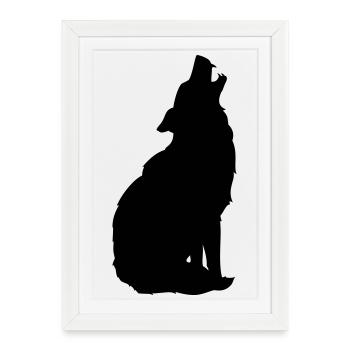 Wolf - Framed poster (27 × 37 cm) - white - Front
