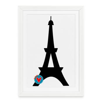 PARIS. CAPITALE. VILLE. FRANCE. PARISIEN. PARIS - Affiche encadrée (27 × 37 cm) - blanc - Devant