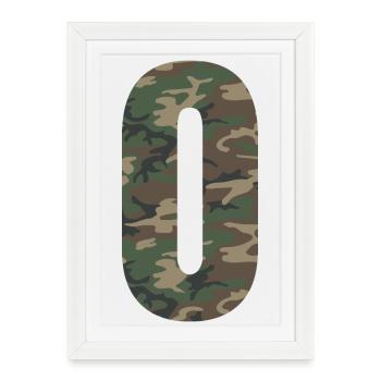Tough number 0 in camouflage pattern! - Framed poster (27 × 37 cm) - white - Front