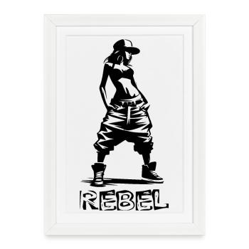 Female Rebel Design - Framed poster (27 × 37 cm) - white - Front