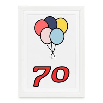 70. 70 YEARS. 70th ANNIVERSARY. 70 YEARS ANNIVERSARY. - Framed poster (27 × 37 cm) - white - Front