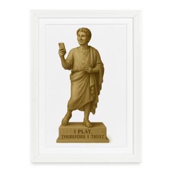 Modern Roman Sculpture with Smartphone - Framed poster (27 × 37 cm) - white - Front