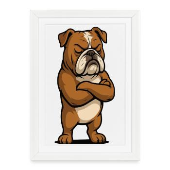 English Bulldog Bully Bully Owner Bullyfan - Framed poster (27 × 37 cm) - white - Front