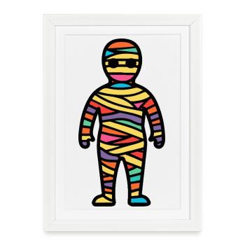Mummy Halloween Comic Funny - Framed poster (27 × 37 cm) - white - Front