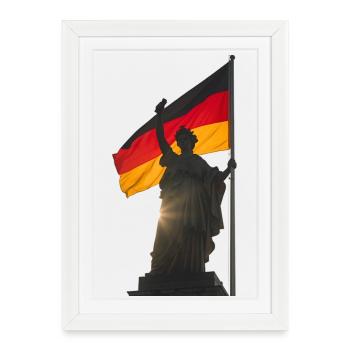 La liberté rencontre le drapeau de l’Allemagne et de la Germanie - Affiche encadrée (27 × 37 cm) - blanc - Devant