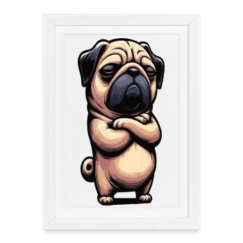 Pug Pugs Pug Owner Pug Lover Pug Holder - Framed poster (27 × 37 cm) - white - Front