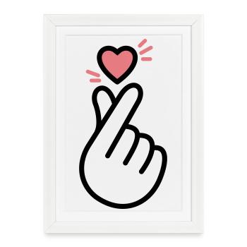 Cœur K-Pop - Affiche encadrée (27 × 37 cm) - blanc - Devant