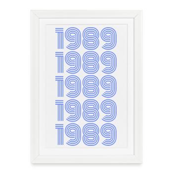 Moto 1989 - Affiche encadrée (27 × 37 cm) - blanc - Devant